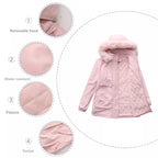 Full Size Fur Hooded Warm Winter Parka Outerwear Plus Size.