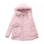Full Size Fur Hooded Warm Winter Parka Outerwear Plus Size.