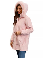 Full Size Fur Hooded Warm Winter Parka Outerwear Plus Size.