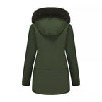 Full Size Fur Hooded Warm Winter Parka Outerwear Plus Size.