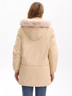 Full Size Fur Hooded Warm Winter Parka Outerwear Plus Size.