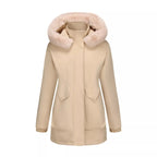Full Size Fur Hooded Warm Winter Parka Outerwear Plus Size.