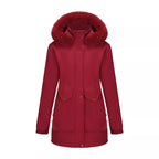 Full Size Fur Hooded Warm Winter Parka Outerwear Plus Size