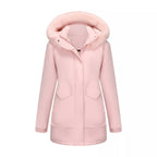Full Size Fur Hooded Warm Winter Parka Outerwear Plus Size.