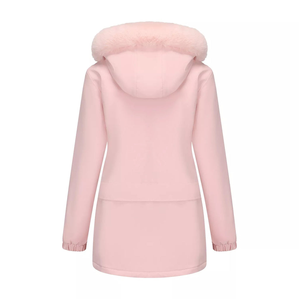 Full Size Fur Hooded Warm Winter Parka Outerwear Plus Size.