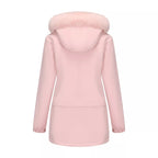 Full Size Fur Hooded Warm Winter Parka Outerwear Plus Size.