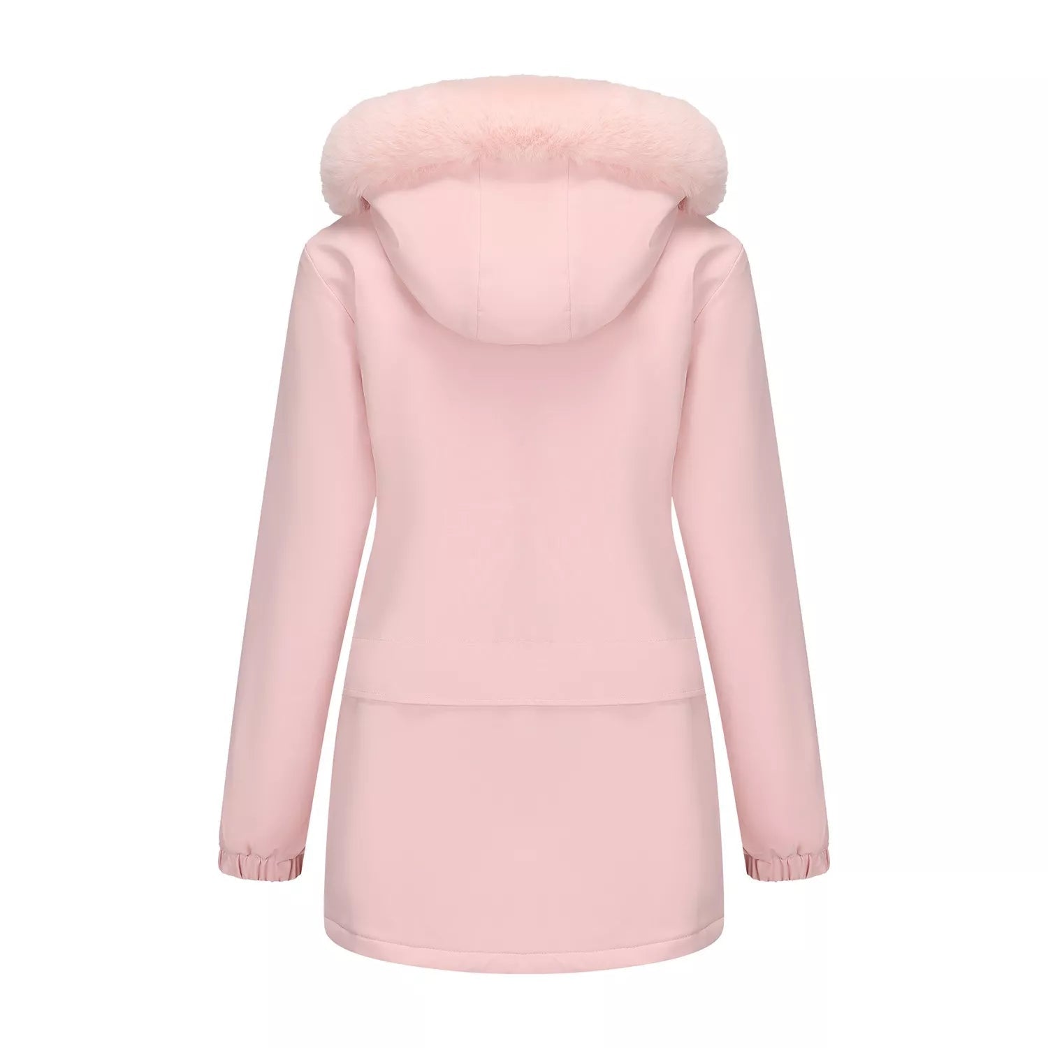 Full Size Fur Hooded Warm Winter Parka Outerwear Plus Size.