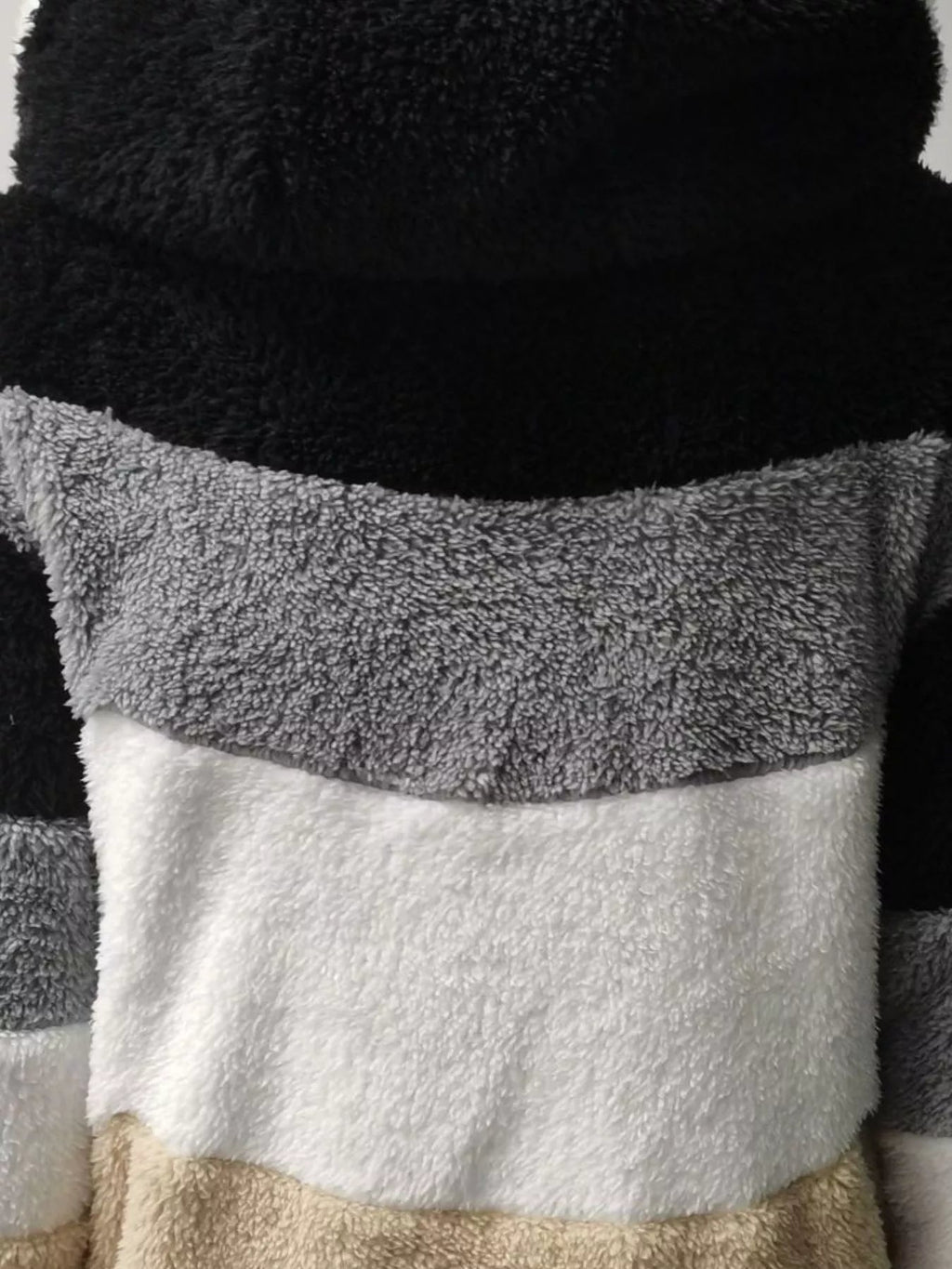 Full Size Fuzzy Zip Up Hooded Outerwear Plus Size.