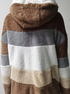 Full Size Fuzzy Zip Up Hooded Outerwear Plus Size.