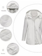 Full Size Hooded Mid - Length Windproof Outerwear Plus Size