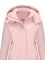 Full Size Hooded Mid - Length Windproof Outerwear Plus Size
