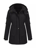 Full Size Hooded Mid-Length Windproof Outerwear Plus Size.