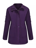 Full Size Hooded Mid-Length Windproof Outerwear Plus Size.