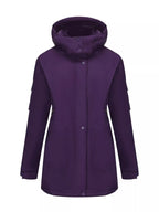 Full Size Hooded Mid-Length Windproof Outerwear Plus Size.