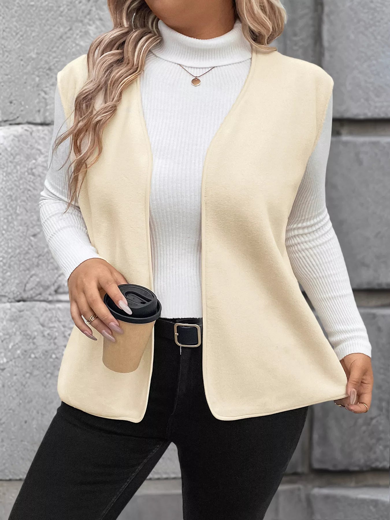 Elegant plus size vest showcasing sophisticated design, tailored fit, and stylish comfort for formal occasions.