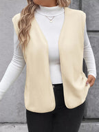 Elegant plus size vest showcasing sophisticated design, tailored fit, and stylish comfort for formal occasions.