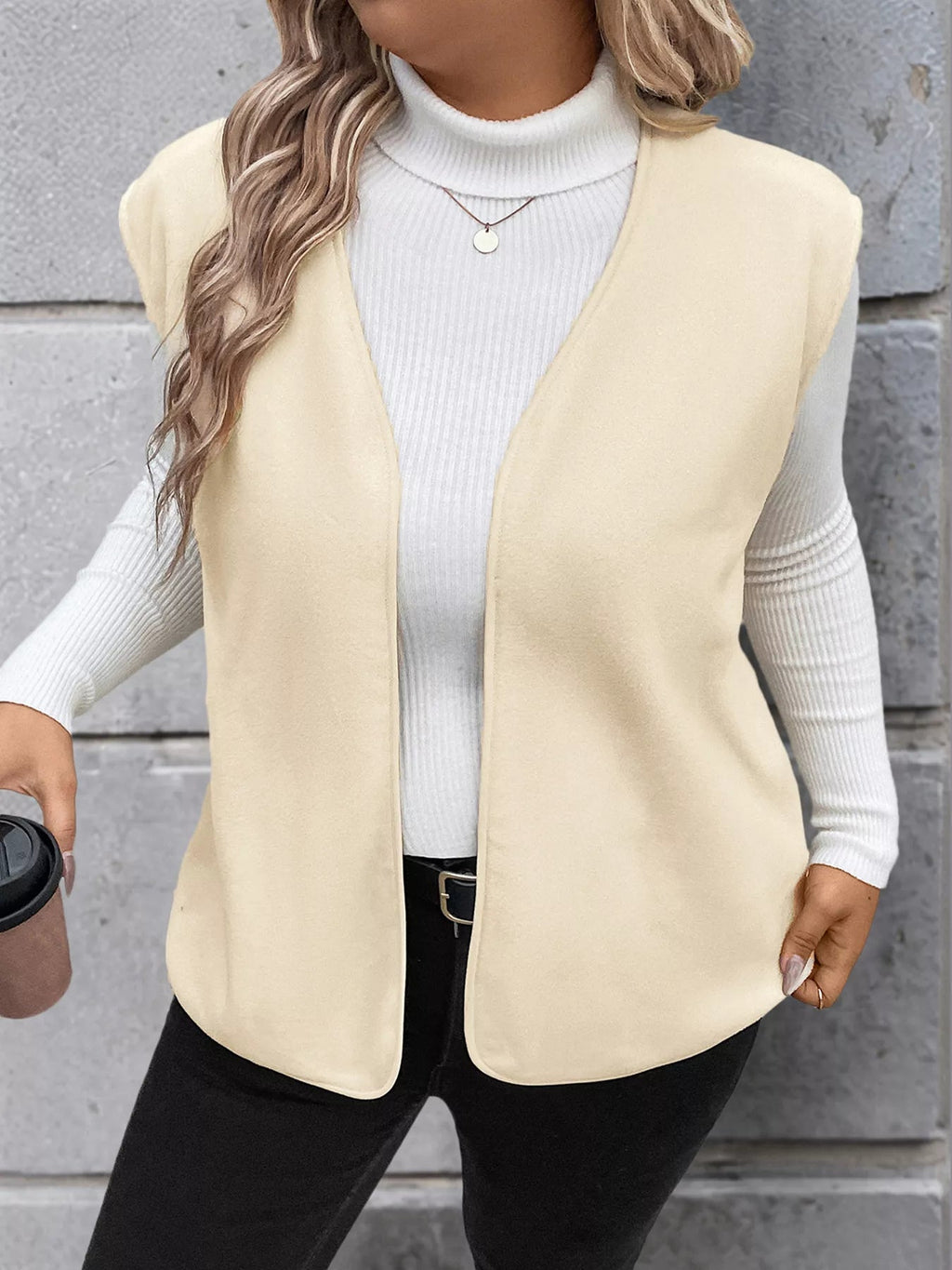Elegant plus size vest showcasing sophisticated design, tailored fit, and stylish comfort for formal occasions.