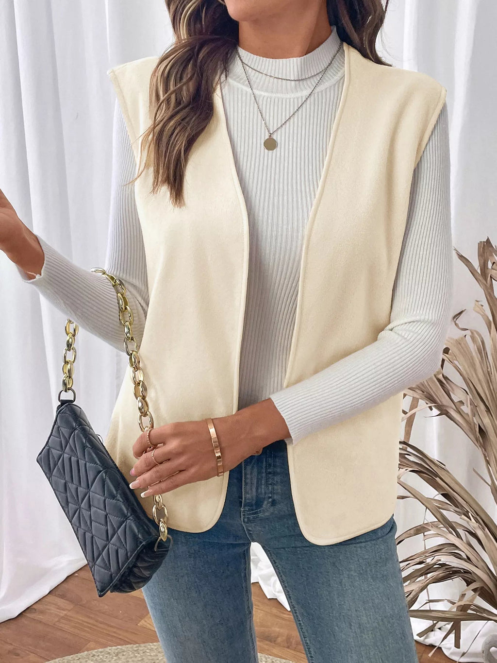 Elegant plus size vest showcasing sophisticated design, tailored fit, and stylish comfort for formal occasions.