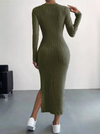 Full Size Ribbed Knit Bodycon Midi Dress Plus Size.