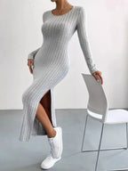 Full Size Ribbed Knit Bodycon Midi Dress Plus Size.