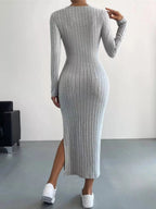 Full Size Ribbed Knit Bodycon Midi Dress Plus Size.