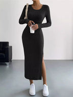 Full Size Ribbed Knit Bodycon Midi Dress Plus Size.