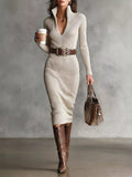 Full Size Ribbed Knit Turtleneck Sweater Dress Plus Size.