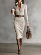 Full Size Ribbed Knit Turtleneck Sweater Dress Plus Size.