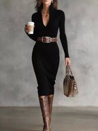Full Size Ribbed Knit Turtleneck Sweater Dress Plus Size.