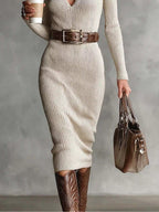 Full Size Ribbed Knit Turtleneck Sweater Dress Plus Size.