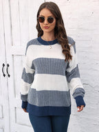 Full Size Round Neck Drop Shoulder Sweater.