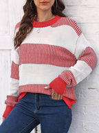 Full Size Round Neck Drop Shoulder Sweater.