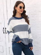 Full Size Round Neck Drop Shoulder Sweater.