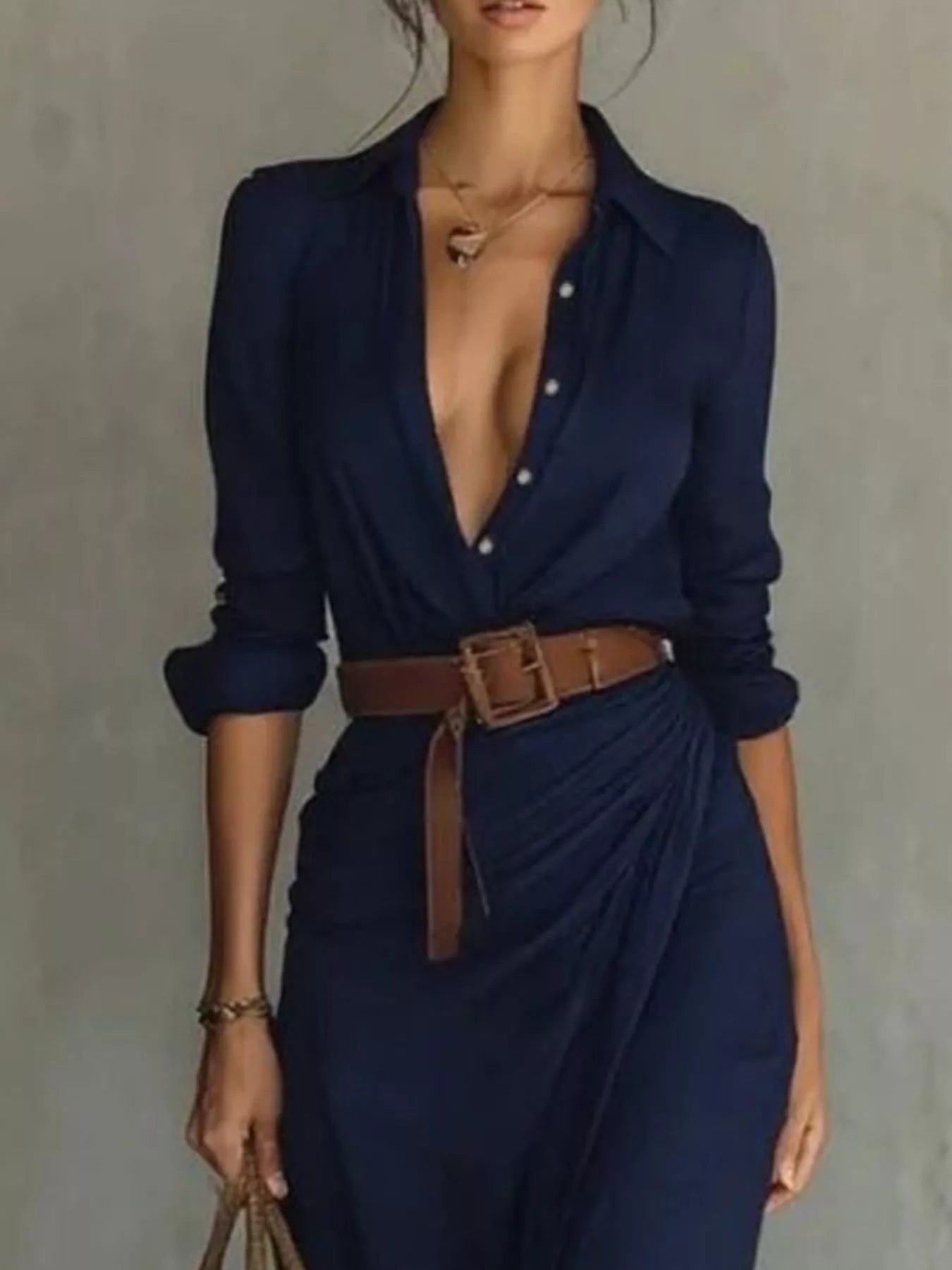 Full Size Ruched Long Sleeve Maxi Dress Plus Size.