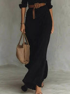Full Size Ruched Long Sleeve Maxi Dress Plus Size.