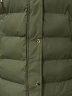 Plus size hooded padded vest providing warmth and style for comfortable outdoor wear.
