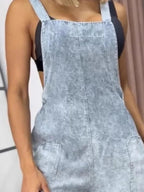 Full Size Wide Leg Washed Denim Overalls Plus Size.