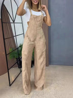 Full Size Wide Leg Washed Denim Overalls Plus Size.