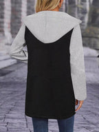 Full Size Zip Up Hooded Longline Outerwear Plus Size.