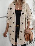 Heart Open Front Knit Cardigan.