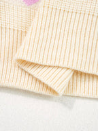 Heart Pattern Valentine Ribbed Knit Sweater.