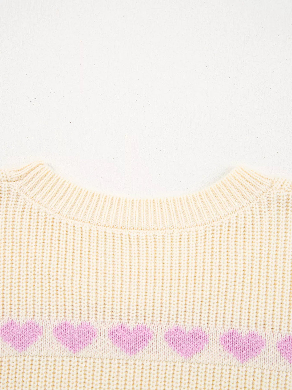 Heart Pattern Valentine Ribbed Knit Sweater.