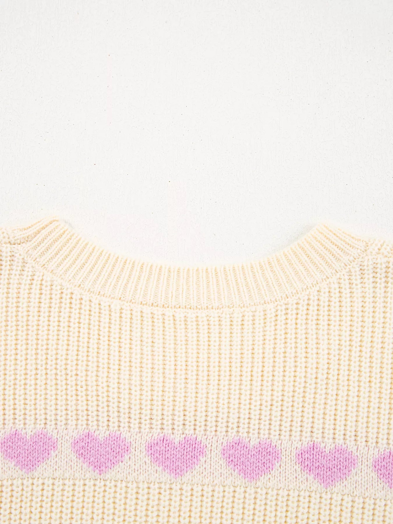 Heart Pattern Valentine Ribbed Knit Sweater.