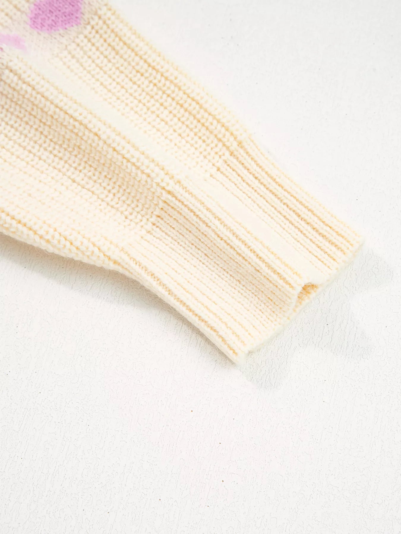 Heart Pattern Valentine Ribbed Knit Sweater.