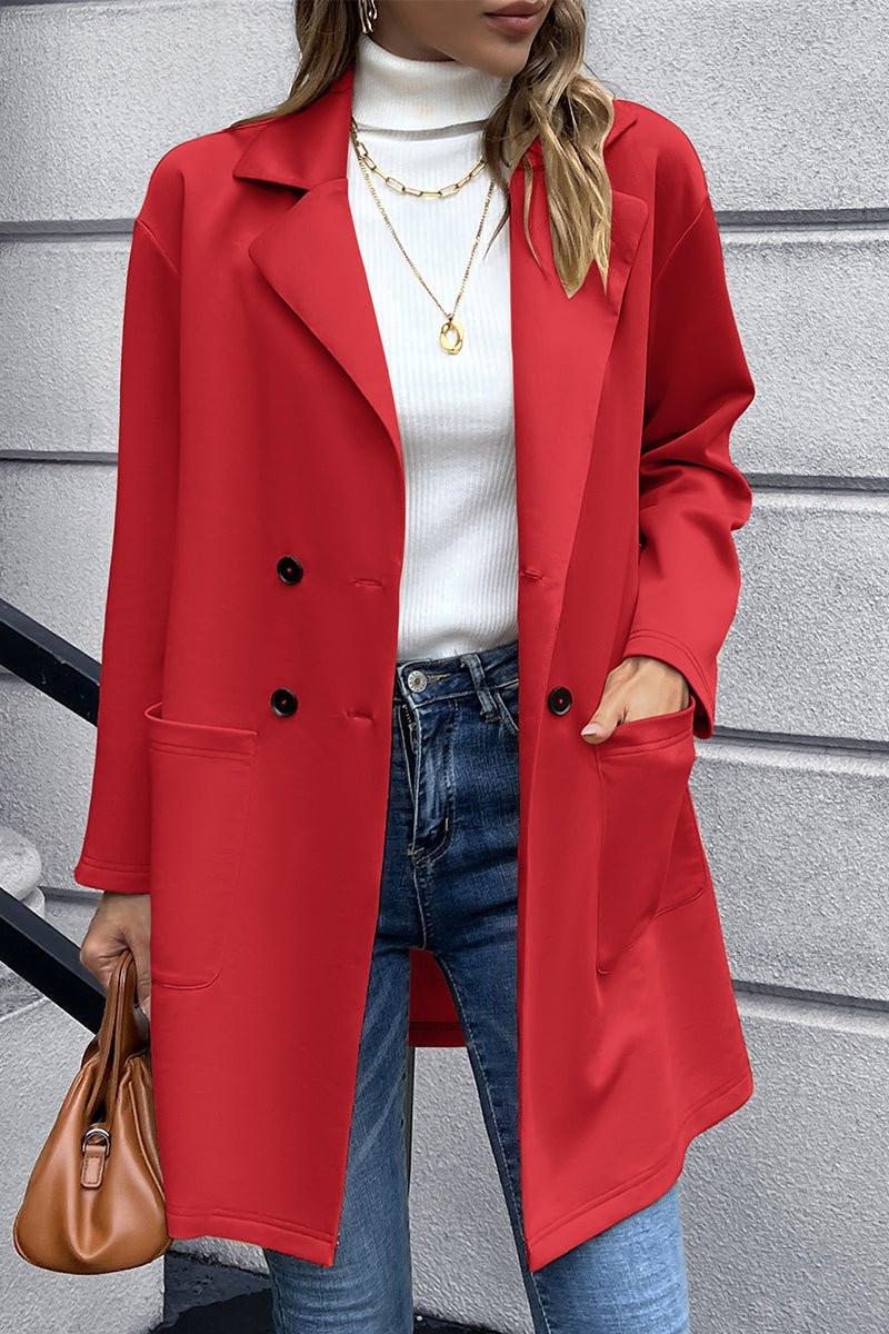 Ivy Lane Lapel Collar Long Sleeve Blazer.