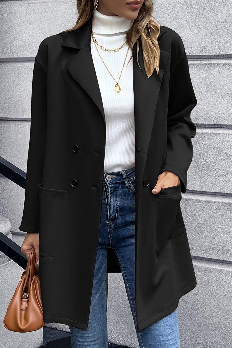 Ivy Lane Lapel Collar Long Sleeve Blazer.