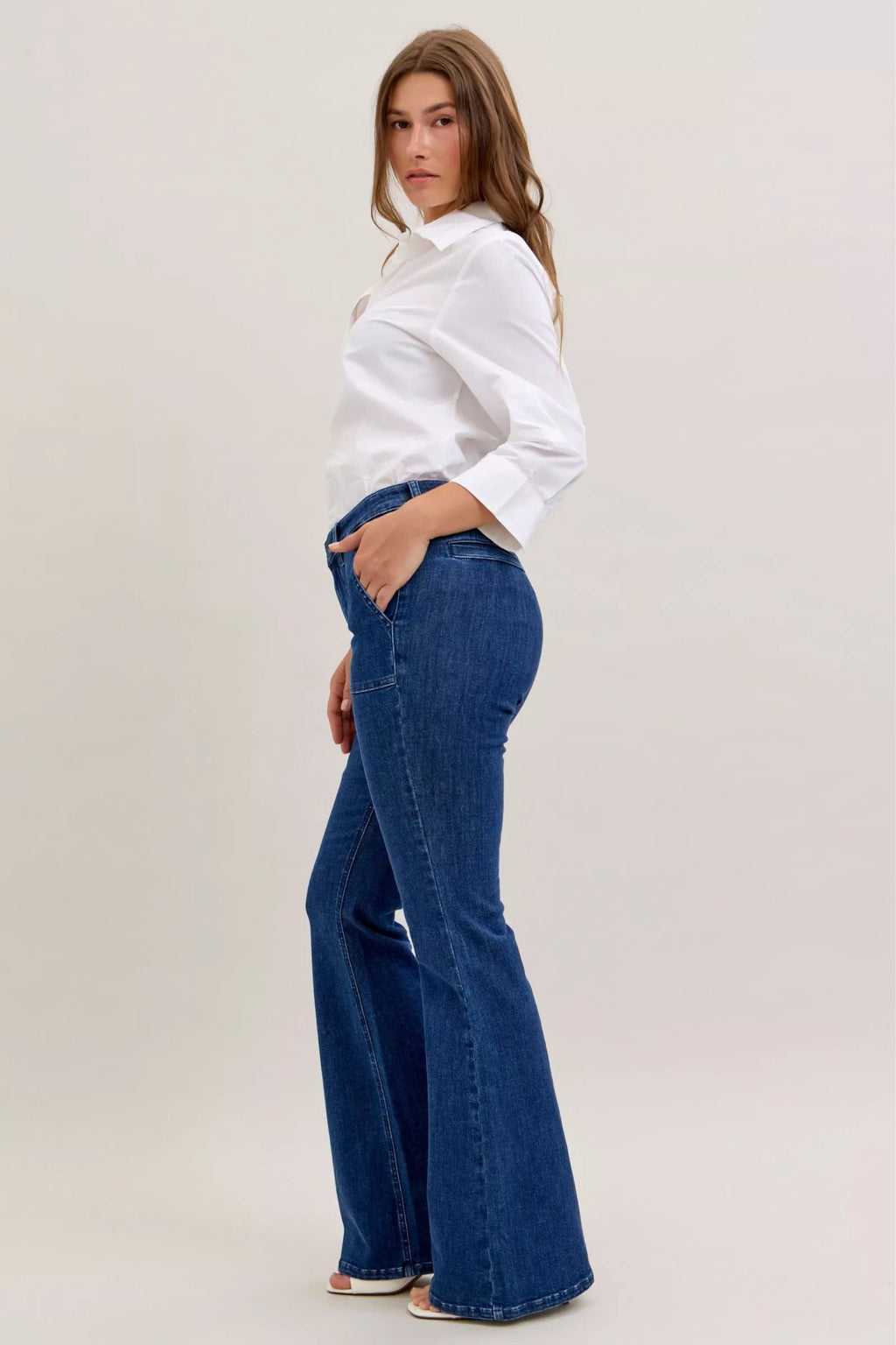 High waist flare jeans providing stylish and comfortable denim fit for every occasion