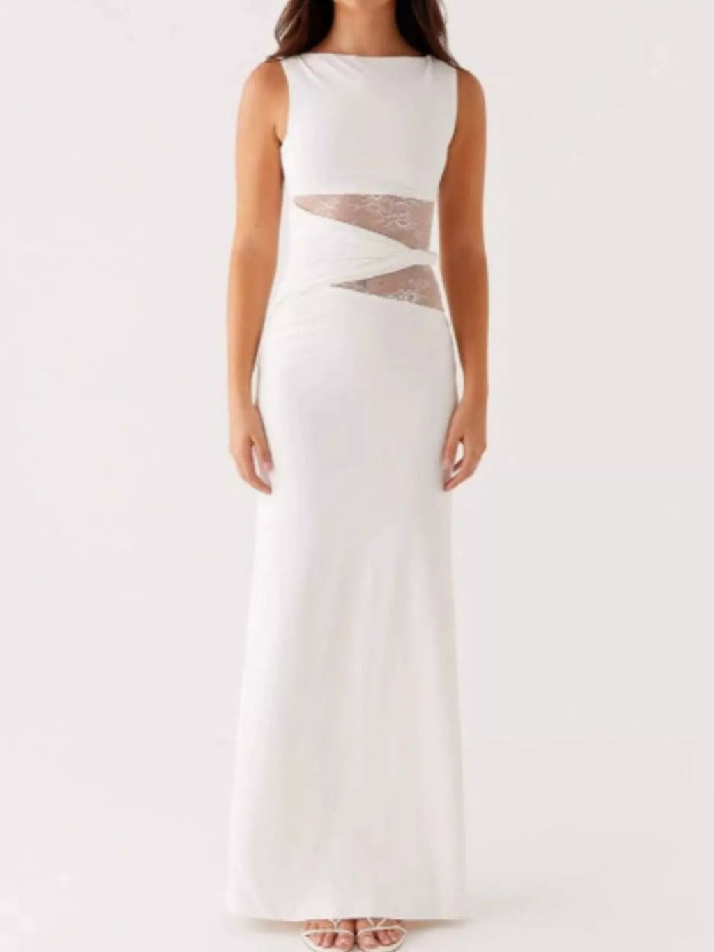 Lace Cutout Sleeveless Maxi Dress.