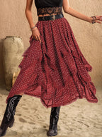 Elegant layered lace skirt showcasing intricate craftsmanship and sophisticated design for formal occasions