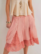 Elegant lace shorts showcasing intricate detailing and sophisticated style for a refined summer wardrobe.